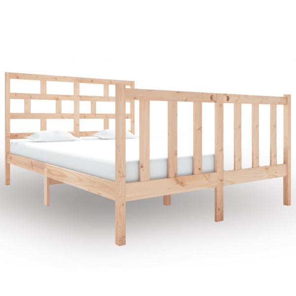 Estructura de cama madera de pino pequeña doble 120x190 cm M 2