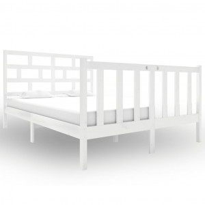 Estructura de cama de madera maciza de pino blanco 120x190 cm H
