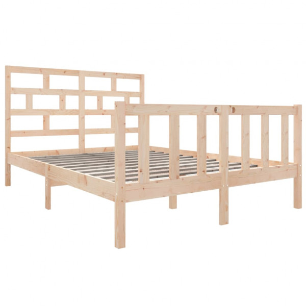 Estructura de cama de madera maciza de pino 135x190 cm M 3