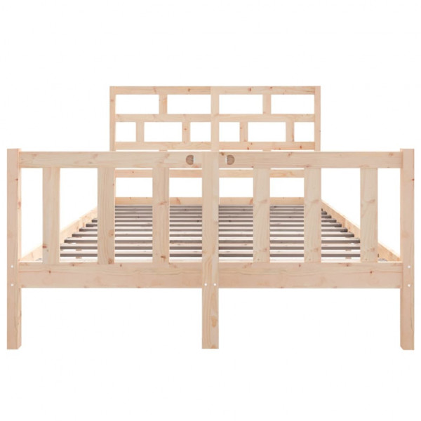 Estructura de cama de madera maciza de pino 135x190 cm M 4