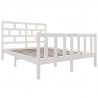 Estrutura de cama casal 135x190 cm pinho maciço branco 3