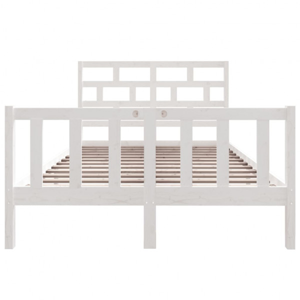 Estructura de cama de madera maciza de pino blanco 135x190 cm M 4