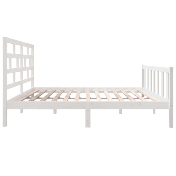 Estrutura de cama casal 135x190 cm pinho maciço branco M 5