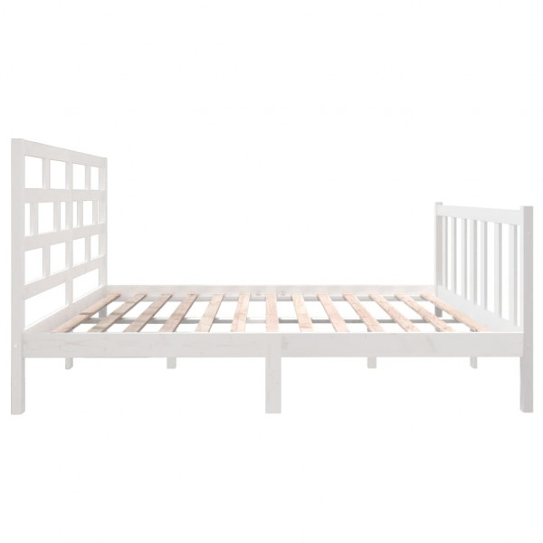 Estructura de cama de madera maciza de pino blanco 140x190 cm M 5