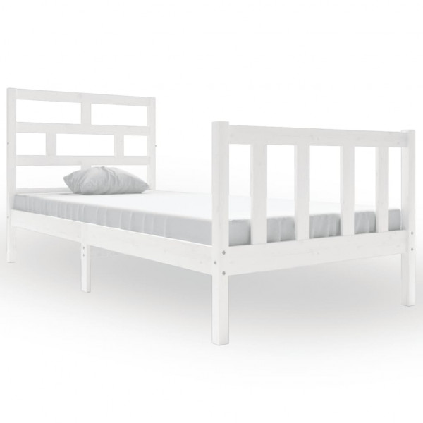 Estructura de cama madera maciza de pino blanco 90x200 cm M 2