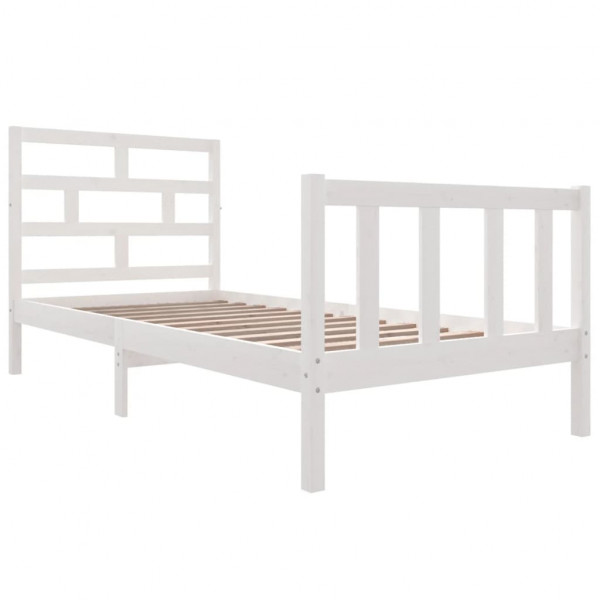 Estructura de cama madera maciza de pino blanco 90x200 cm M 3