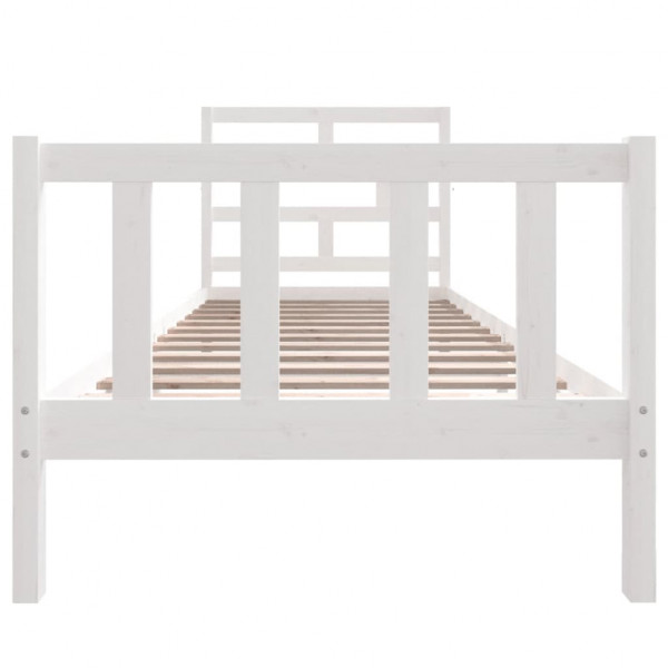 Estructura de cama madera maciza de pino blanco 90x200 cm M 4