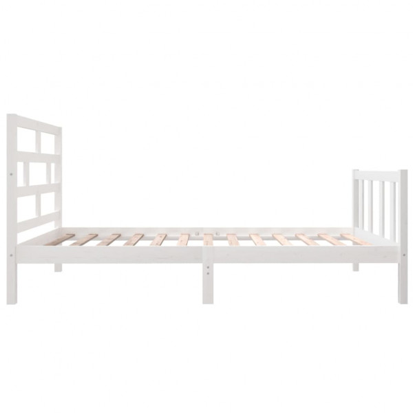 Estrutura de cama 90x200 cm madeira de pinho maciça branco M 5