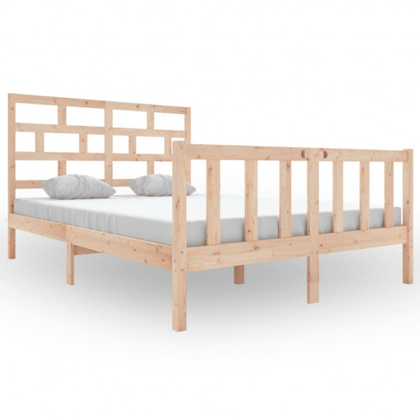Estructura de cama madera maciza de pino 120x200 cm M 2