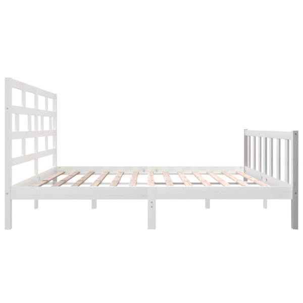 Estrutura de cama king 150x200 cm pinho maciço branco M 5