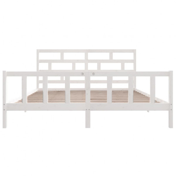Estrutura de cama super king 180x200 cm pinho maciço branco M 4