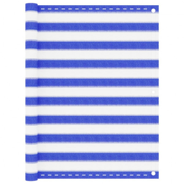 Toldo para balcón HDPE azul y blanco 120x400 cm D