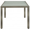 Mesa de jardín vidrio templado ratán sintético gris 150x90x75cm 3