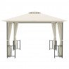 Gazebo com paredes laterais e telhado duplo 3x3 m cor creme 3