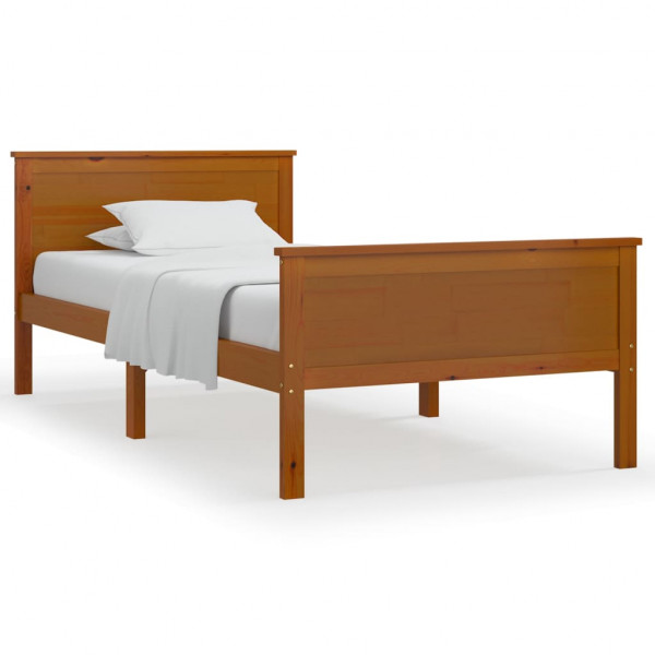 Estructura de cama madera maciza pino marrón miel 100x200 cm M 2