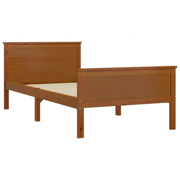 Estructura de cama madera maciza pino marrón miel 100x200 cm M 3