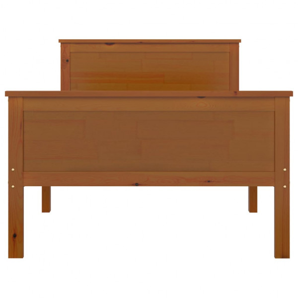 Estructura de cama madera maciza pino marrón miel 100x200 cm M 5