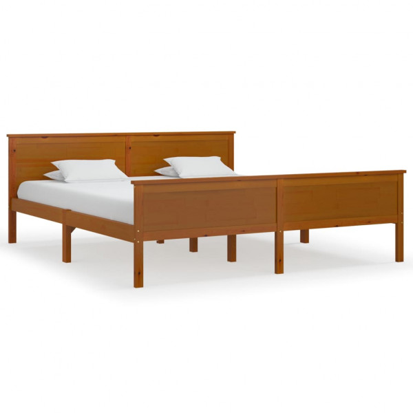 Estrutura de cama 180x200 cm madeira pinho maciço castanho mel M 2
