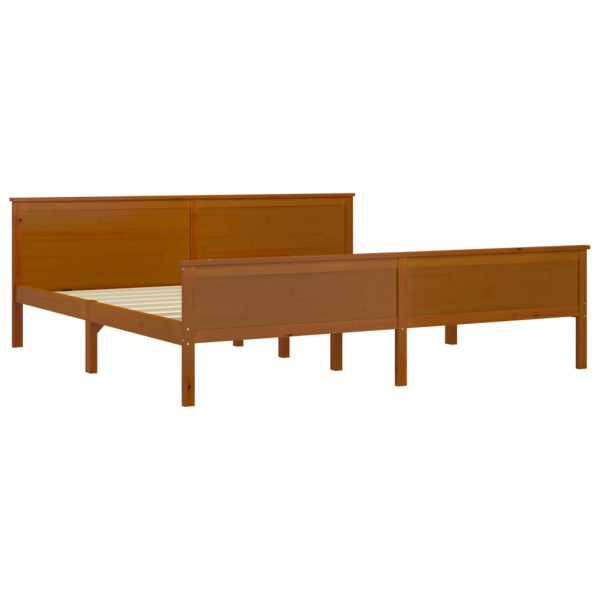 Estructura de cama madera maciza pino marrón miel 200x200 cm M 3