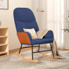 Silla mecedora de tela azul 1