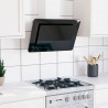 Campana extractora acero inoxidable vidrio templado negro 60 cm 5