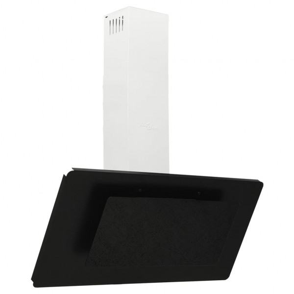 Campana extractora acero inoxidable vidrio templado negro 90 cm M 2