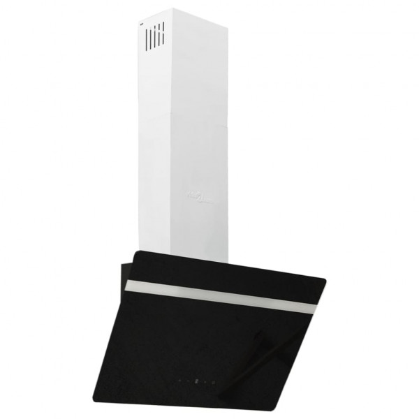 Campana extractora pared acero y vidrio templado negro 60 cm D