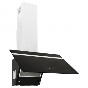 Campana extractora pared acero y vidrio templado negro 60 cm H