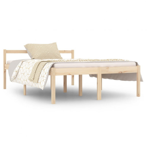 Cama para personas mayores madera maciza de pino 140x190 cm M 2