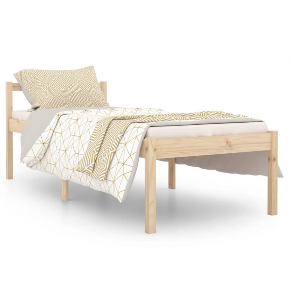 Cama para personas mayores madera maciza de pino 90x200 cm M 2