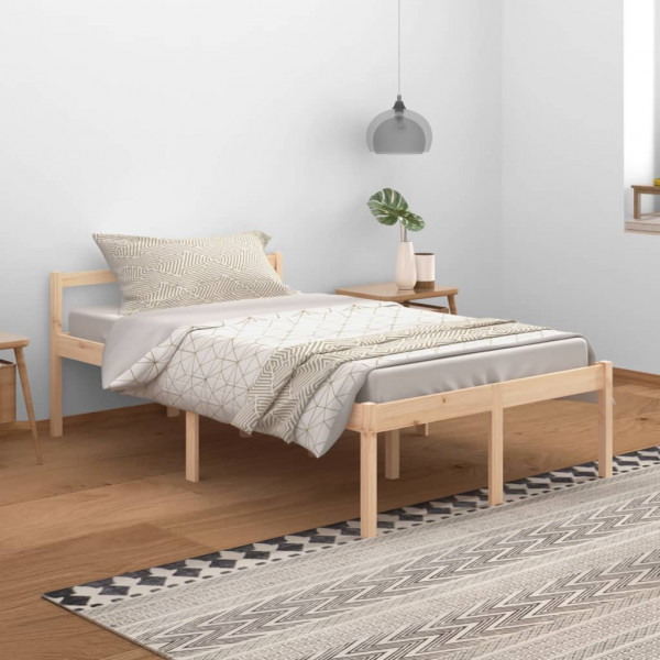 Cama para personas mayores madera maciza de pino 120x200 cm D