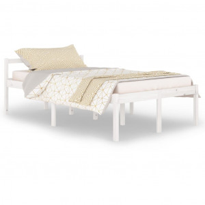 Cama para personas mayores madera maciza pino blanca 120x200 cm H