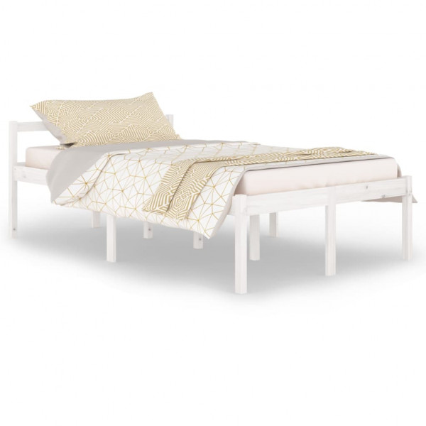 Cama para idosos madeira maciça de pinho branco 120x200 cm M 2
