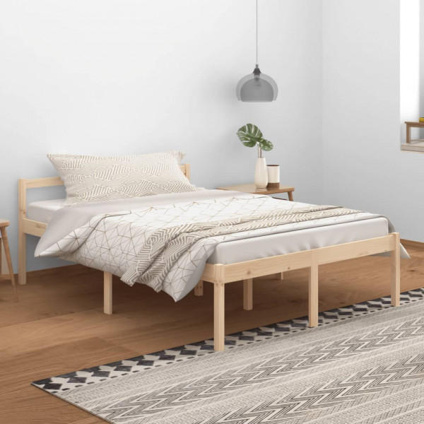 Cama para personas mayores madera maciza de pino 140x200 cm D