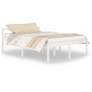 Cama para personas mayores madera maciza pino blanca 140x200 cm H