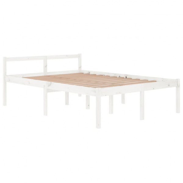 Cama para idosos de madeira maciça pinheiro branco 140x200 cm M 3