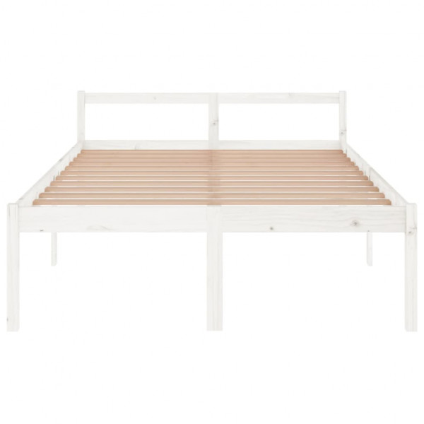 Cama para idosos de madeira maciça pinheiro branco 140x200 cm M 4