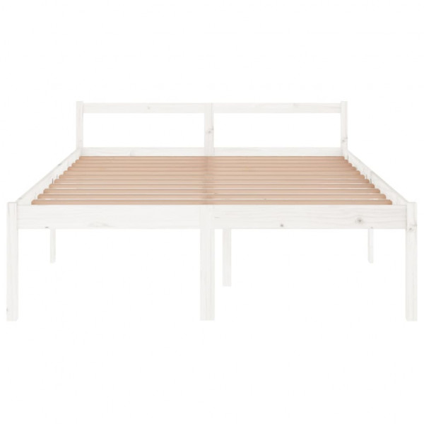Cama para idosos king size 150x200 cm pinho maciço branco M 4