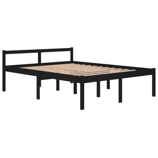 Cama para idosos king size 150x200 cm pinho maciço preto M 3