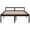Cama para idosos king size 150x200 cm pinho maciço preto 4