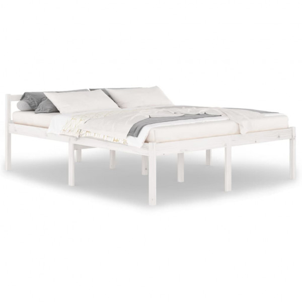 Cama para personas mayores madera maciza pino blanca 160x200 cm M 2