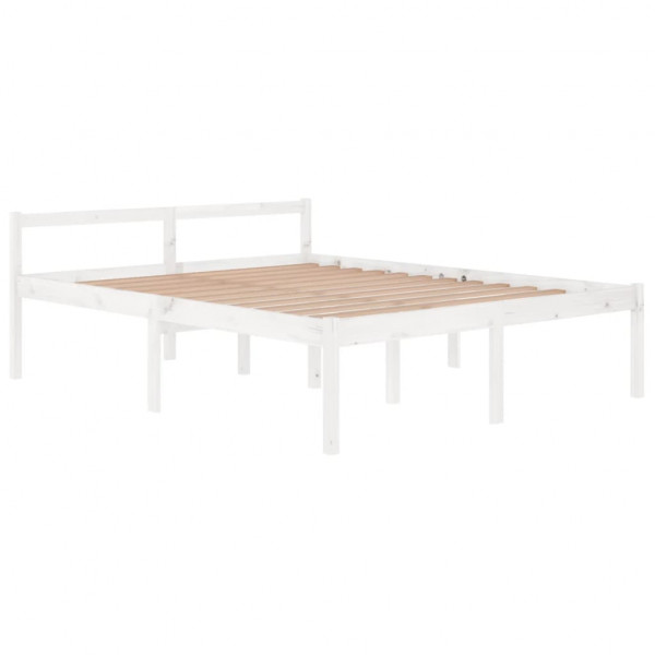 Cama para personas mayores madera maciza pino blanca 160x200 cm M 3