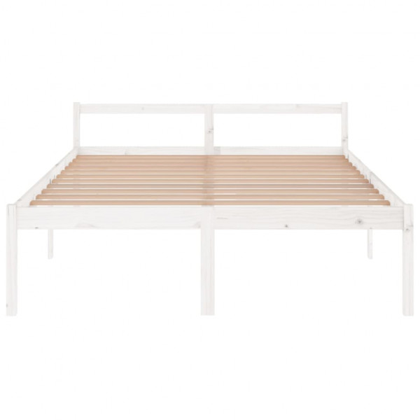 Cama para personas mayores madera maciza pino blanca 160x200 cm M 4
