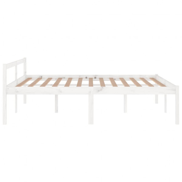 Cama para idosos em madeira maciça de pinho branco 160x200 cm M 5