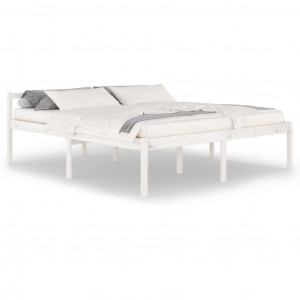 Cama para personas mayores madera maciza pino blanca 180x200 cm H