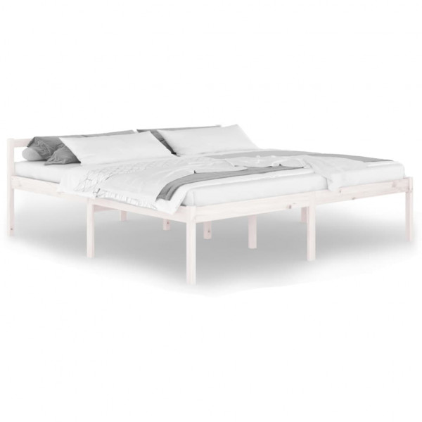 Cama para personas mayores madera maciza pino blanca 200x200 cm M 2