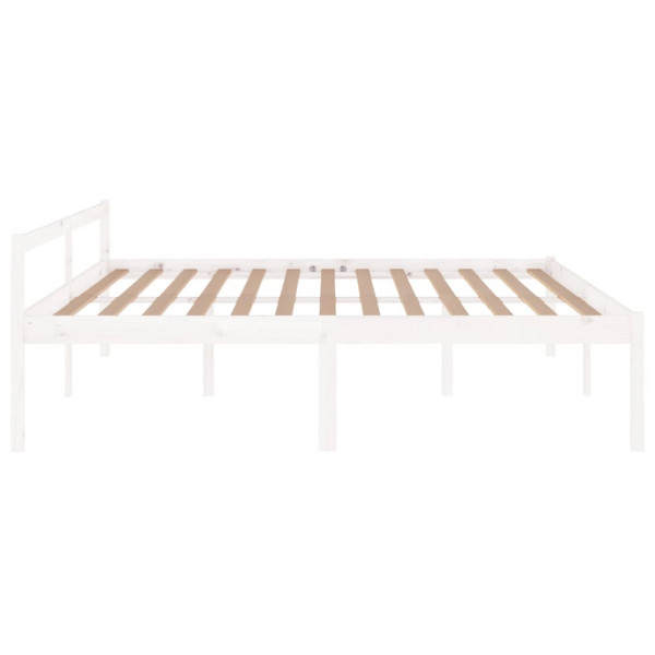 Cama para idosos de madeira sólida pinheiro branco 200x200 cm M 5