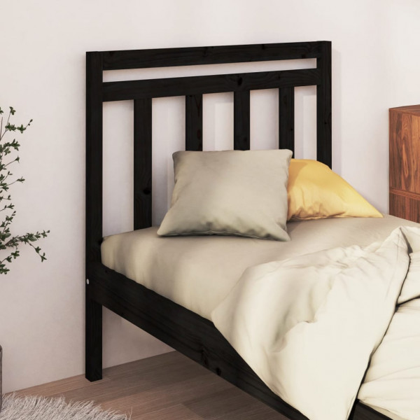 Cabecero de cama madera maciza de pino negro 81x4x100 cm D