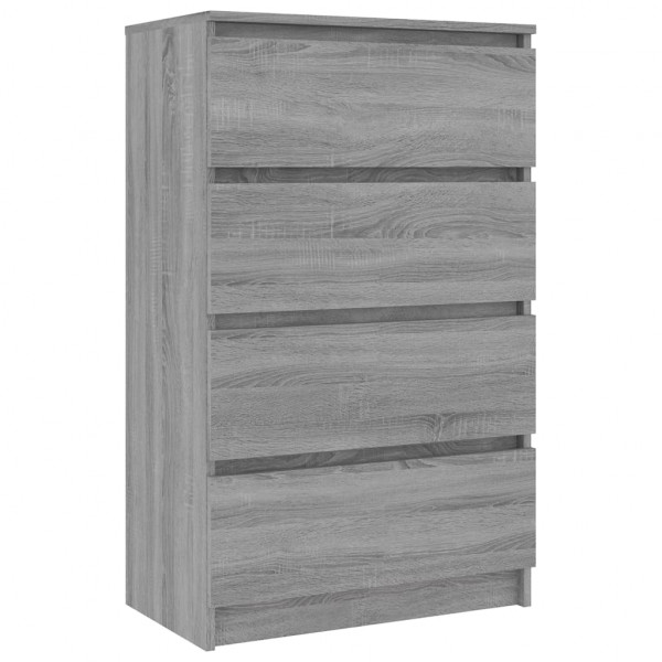 Aparador de madera contrachapada Sonoma gris 60x35x98.5 cm M 2