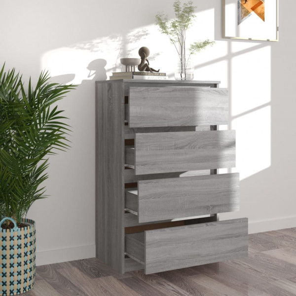 Aparador de madera contrachapada Sonoma gris 60x35x98.5 cm M 3